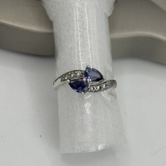 Purple Amethyst Ring In 925 Sterling Silver Size 7 with other stones. Vintage. - Picture 5 of 11